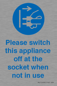 Please switch this appliance off at the socket when not in use